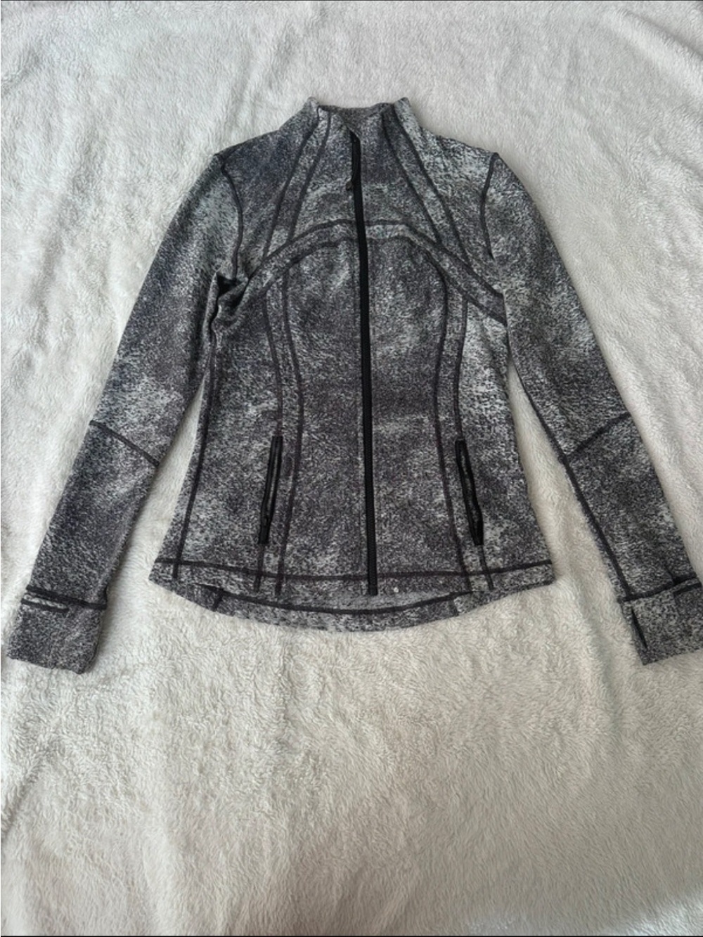 lululemon athletica Heathered Gray Full-Zip Athletic Bomber Jacket